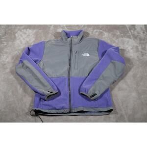North Face Denali Fleece Jacket Womens Small Purple Gray Full Zip Outdoor Layer